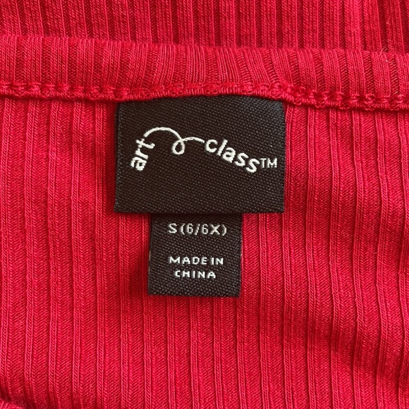 New Little Girls Red Size 6/6x Cinched Front Dress Long Sleeve - Picture 2 of 5